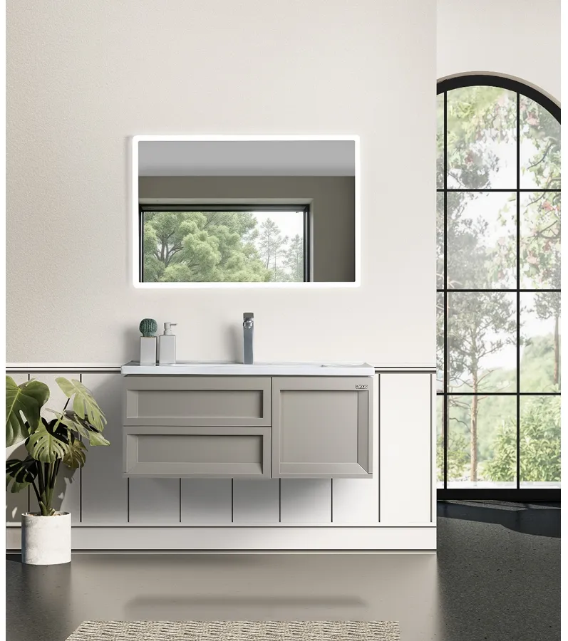 [LOT/00097] کابین روشویی لوتوس فول ست مانارولا 1000(سنگ+کابین+آینه) رنگ سیج
