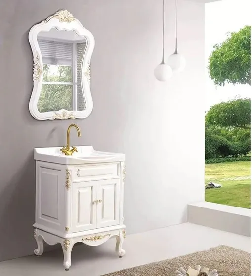 [LOT/00179] کابین روشویی لوتوس فول ست کلاسیک 650 مدل هامون رنگ کرم