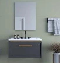 [PAL/00034] کابین روشویی پالت مدل p-162(کابین+کاسه+آینه) رنگ طوسی