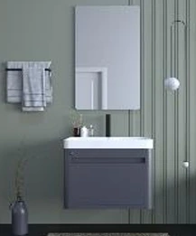 [PAL/00030] کابین روشویی پالت مدل p-144(کابین+کاسه+آینه) رنگ طوسی