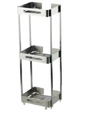 [SMA/00005] استند 1003 زمینی 3 طبقه استیل رنگ کروم مات Defns Banyo تُرک