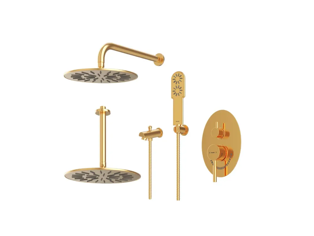 [SHO/00276] شودر متعلقات حمام تیپ 4 سقفی توکار مدل روگن BRASS (طلایی)