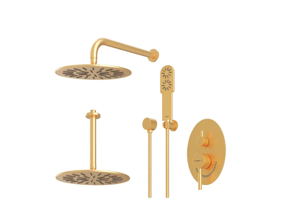 [SHO/00328] شودر متعلقات حمام تیپ 3 سقفی توکار مدل روگن BRASS (کروم)