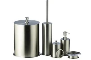 [SMA/00066] ست 6 پارچه میموزیا اسمارت (سطل +جا مایع +جا مسواک+...)رنگ کروم مات