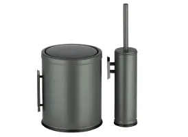 [SMA/00071] سطل و برس 5 لیتر دیواری Romana (بانیو) طوسی مات905W/MATT GREY